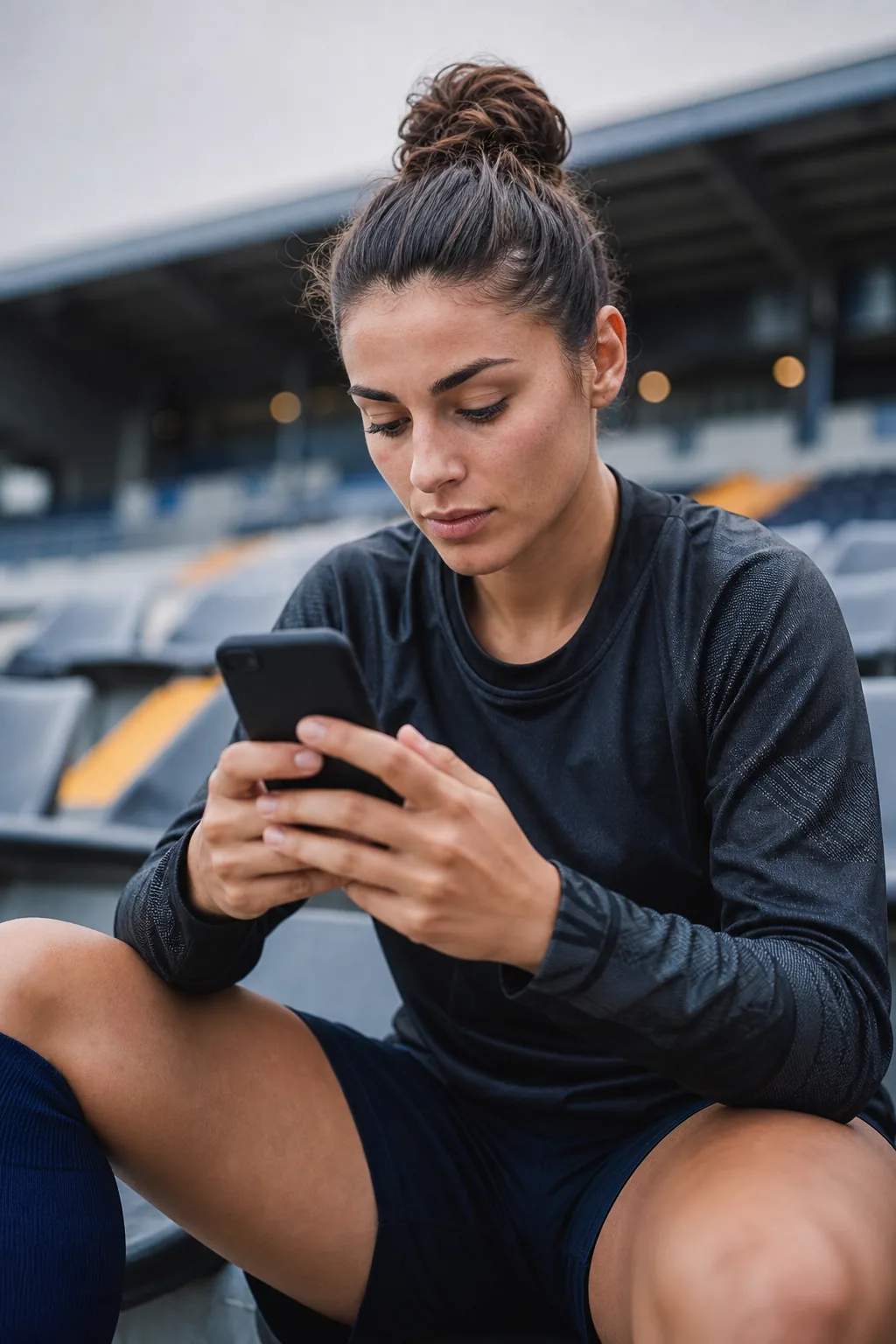 Atleta de futebol verificando condições de oferta
