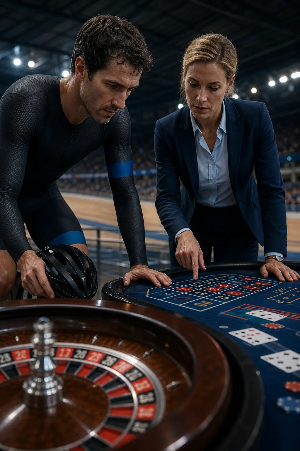 Athlet analysiert Live-Tischoptionen
